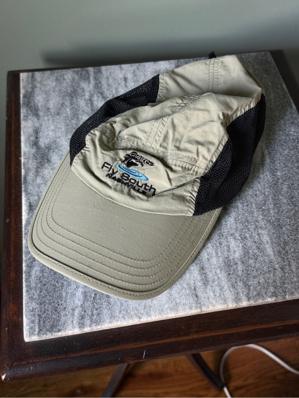 Nearly Vintage (2008) Fly South Nashville Fishing Cap in Light Khaki and Black